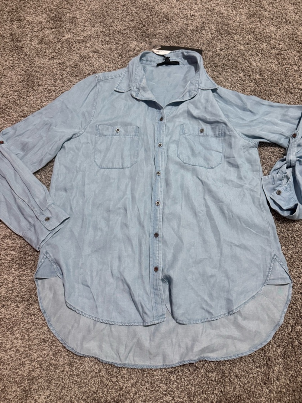 Light Blue Chambray Button-Up Shirt